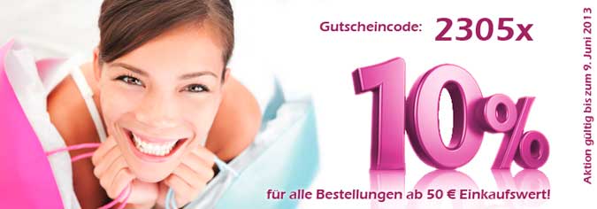 10 % Gutschein ab 50 Euro Bestellwert