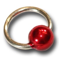 Nailpiercing silber / rot